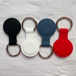 4 Pack Silicone Apple AirTag Keychain Holder Case Cover w/ Ring – New
